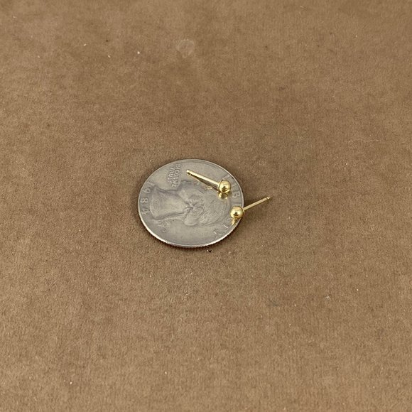 14K all Gold Ball Stud 3MM Earrings with 14K Earbacks - Picture 4 of 4